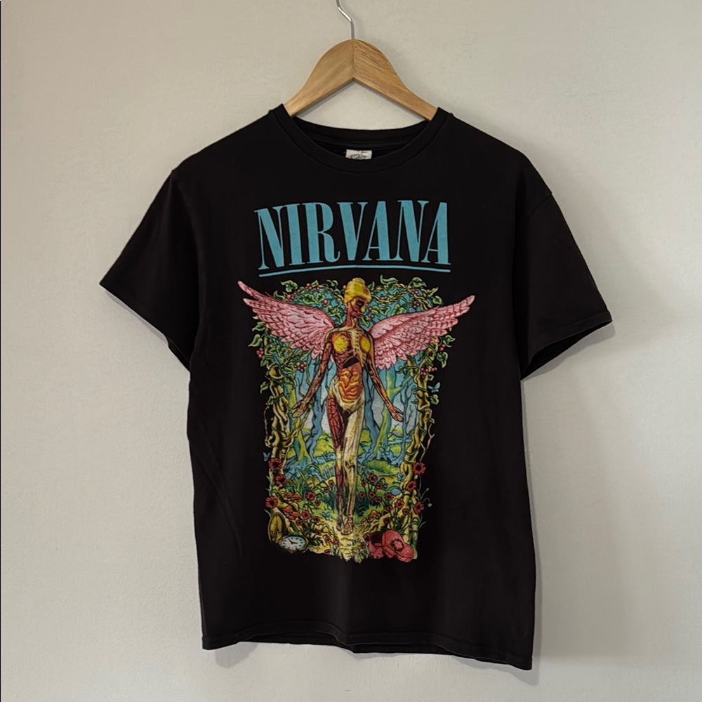 Delta Black Nirvana Graphic Tee with Pink Wings
